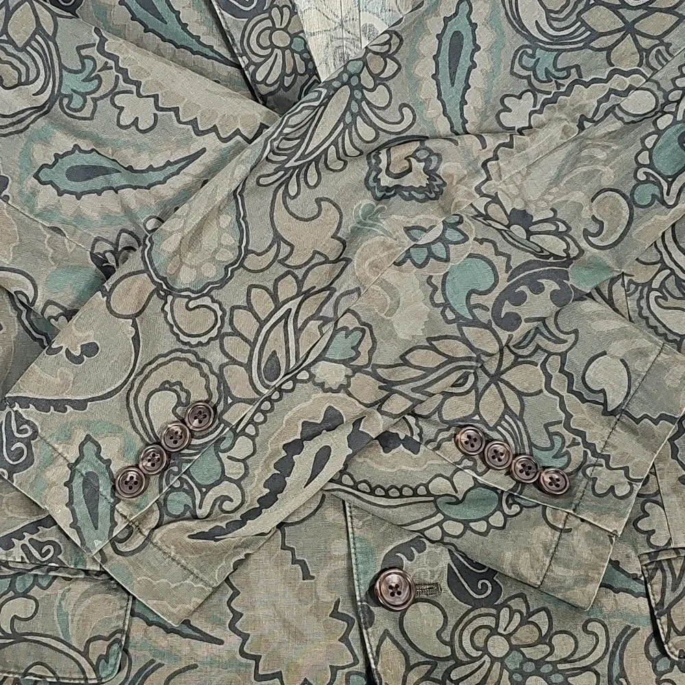 Bonobos Jetsetter Unconstructed Blazer 44L Slim Fit Green Blue Paisley Jacket